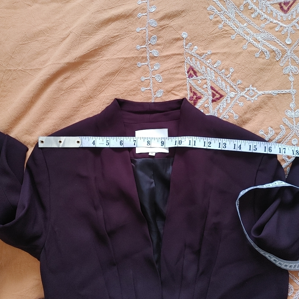 Reiss Carla Eggplant Pleated Viscose Blazer Size M - Picture 13 of 14